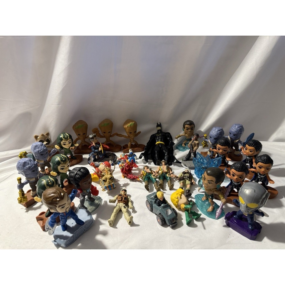 Lot of 35 Mixed Action Figures Marvel DC Star Wars Batman Groot Korg Loki Toys